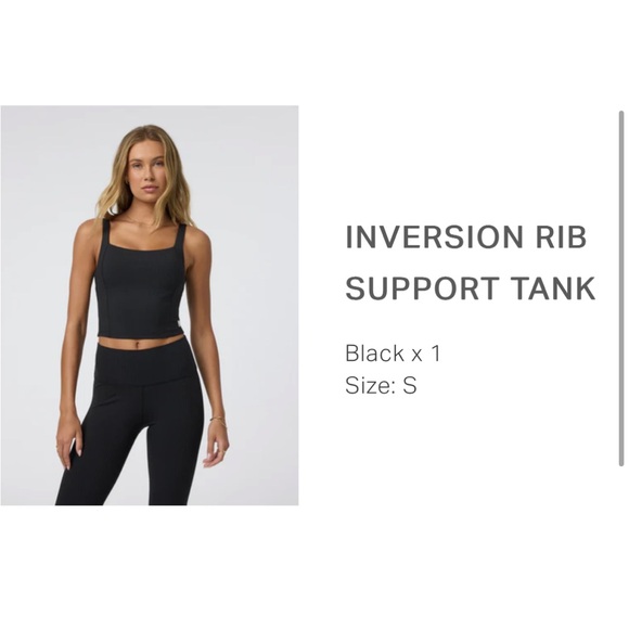 Vuori Inversion Rib Support Tank - Black Size Small - Picture 2 of 10